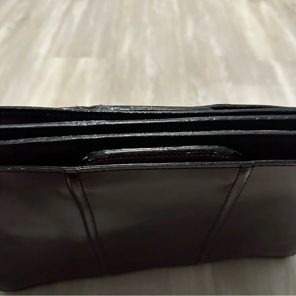 Real %100 Leather Mens Purple Burgundy Briefcase